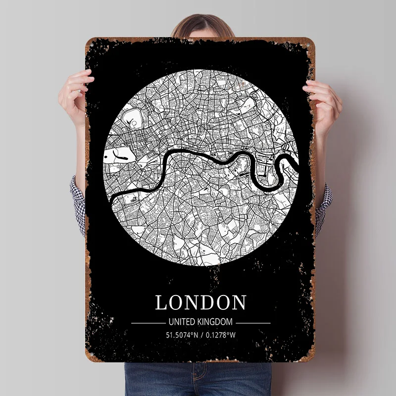 London City Map Tin Plaque Pos - огляд і ціна Retro Gaming In London