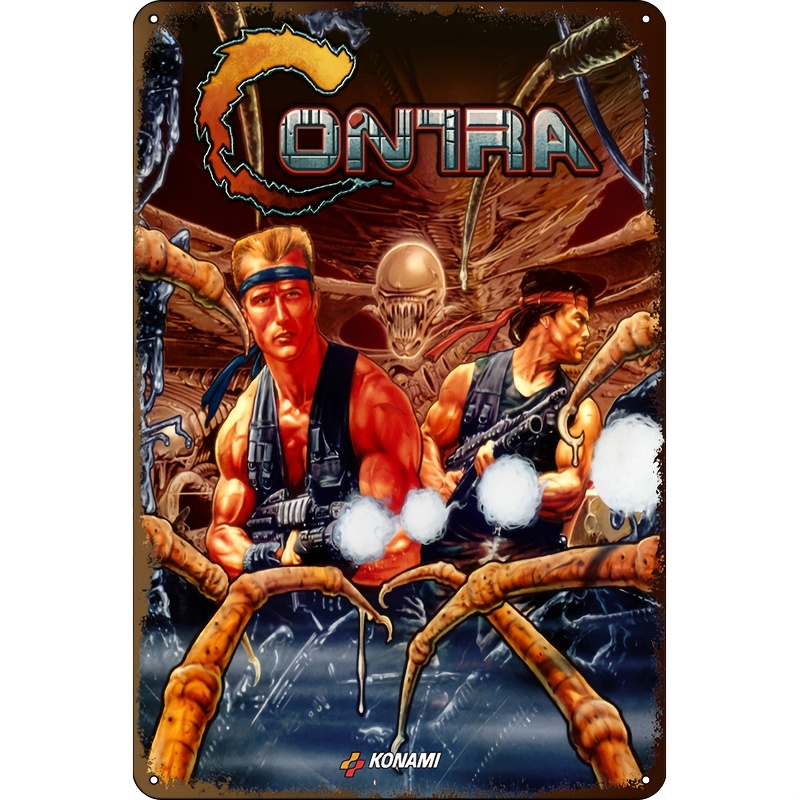 Konami Contra   Metal Wall Dec - огляд і ціна Retro Gaming Logo