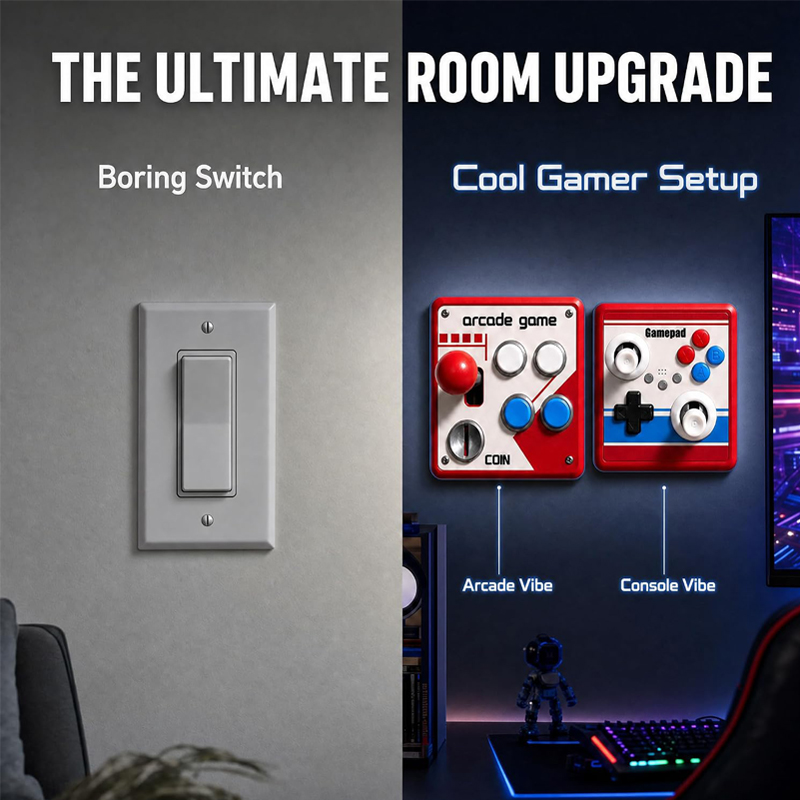 Drill-Free Light Switch Cover  - огляд і ціна Retro Gaming Gif